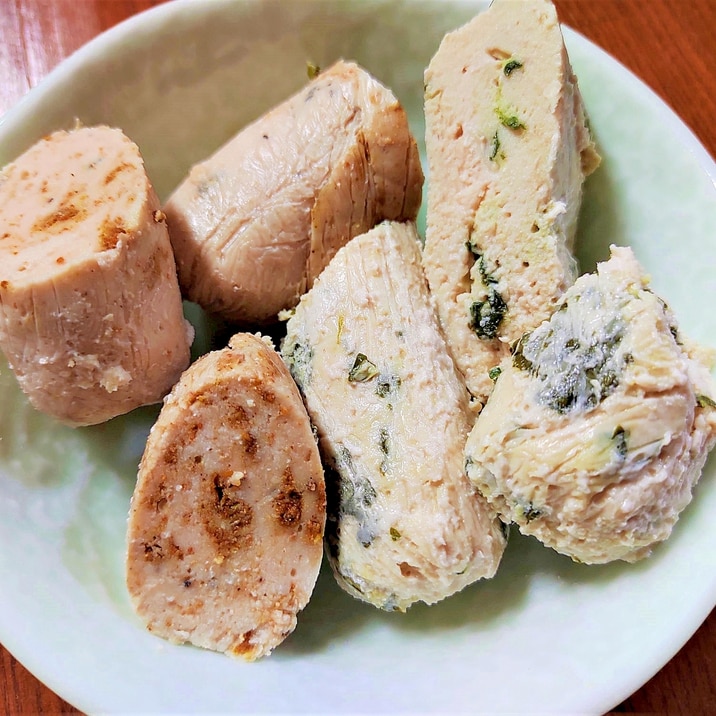 ●簡単BONIQ♪鶏挽肉サラダチキンスティック2種